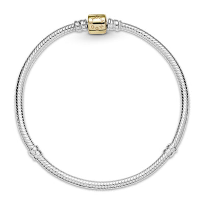 Pandora Moments Two-tone Barrel Clasp Snake Chain Bracelet