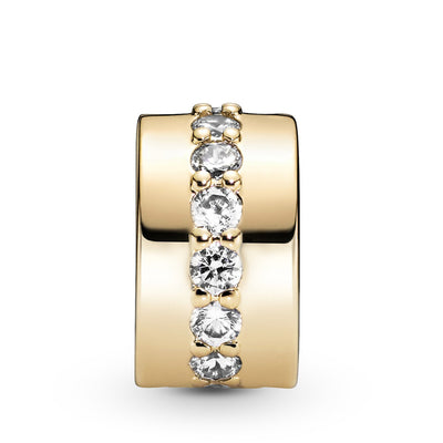 Pandora 14k Gold Sparkling Row Clip Charm