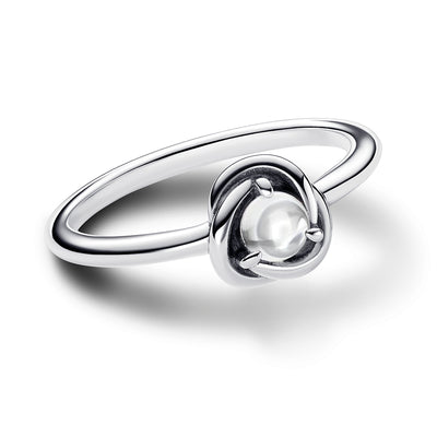 April Clear Eternity Circle Ring