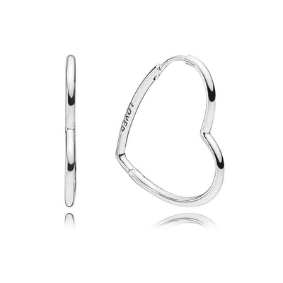 Pandora Small Asymmetric Hearts of Love Hoop Earrings