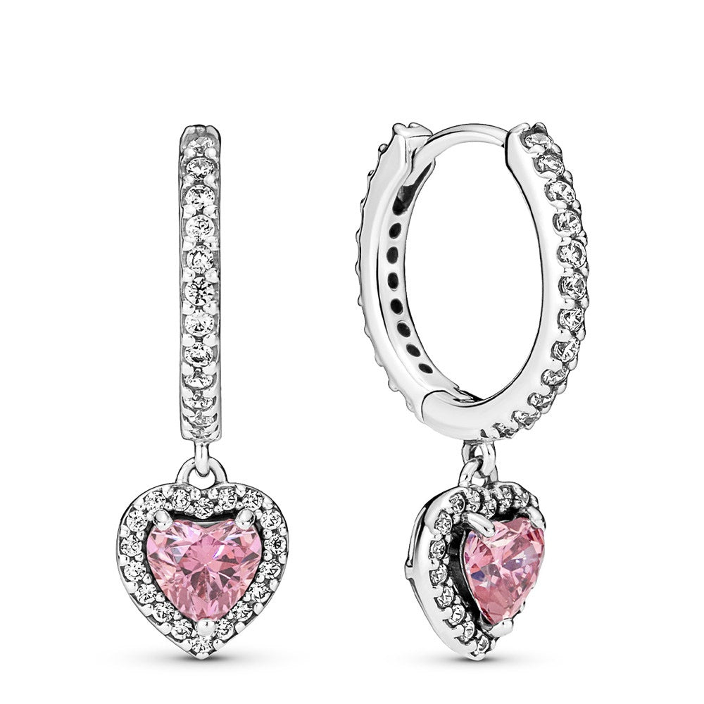 Pandora Sparkling Halo Heart Hoop Earrings