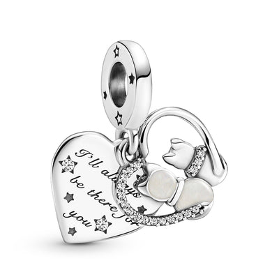 Pandora Cats & Hearts Dangle Charm