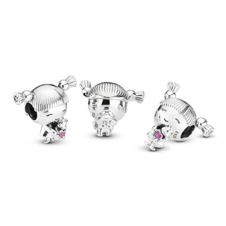 Pandora Girl With Pigtails Charm