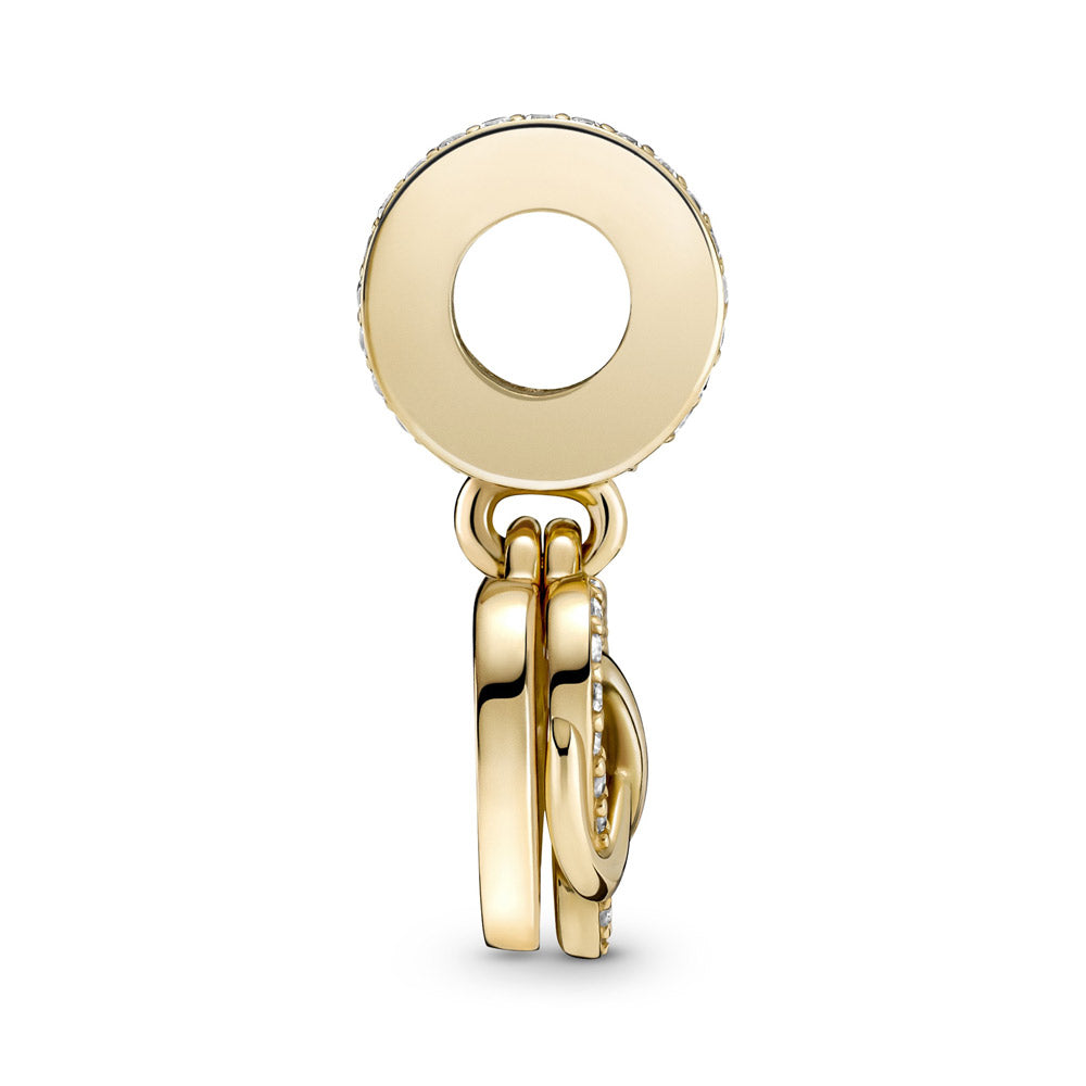 Pandora 14k Gold Sparkling Infinity Heart Dangle Charm