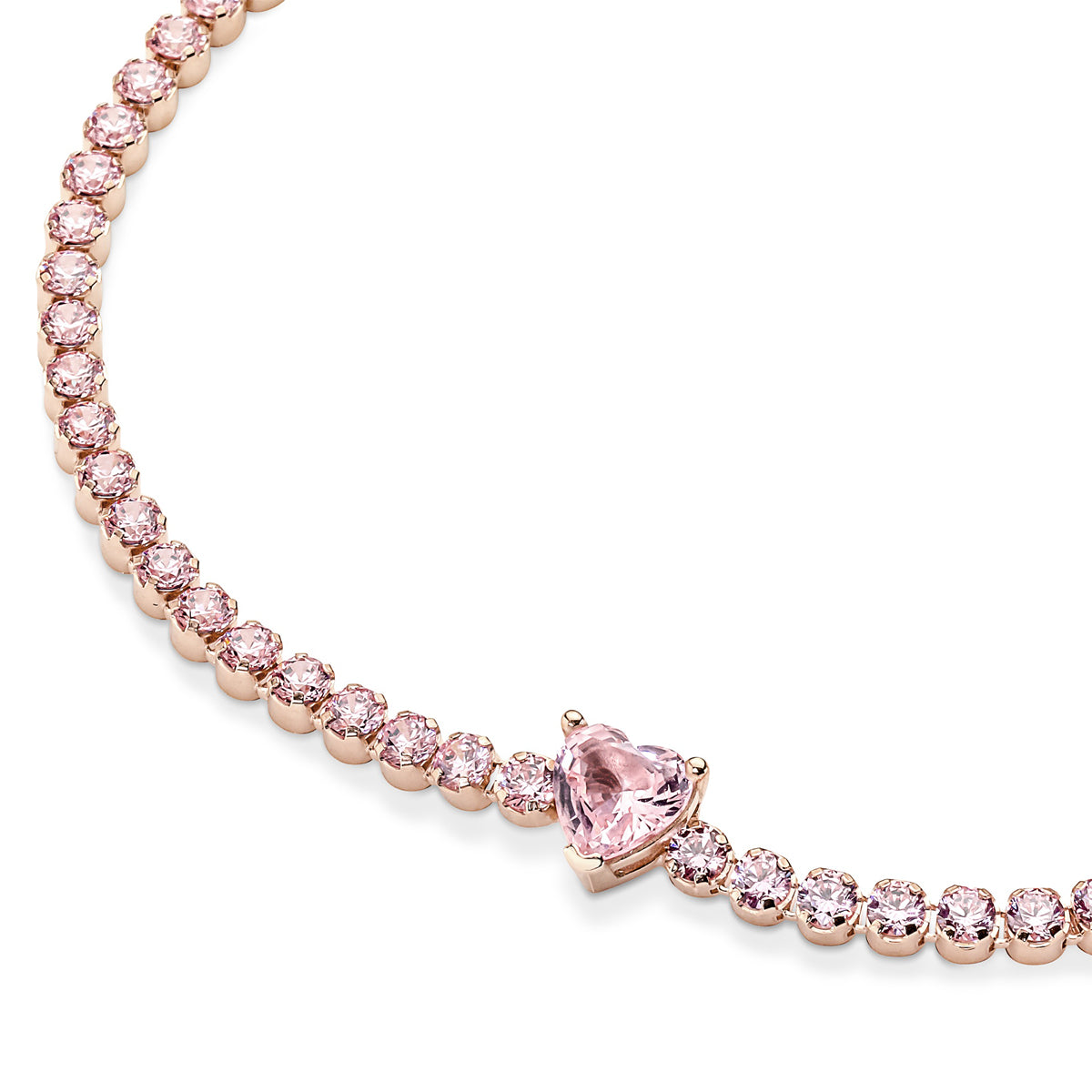 Pandora Sparkling Pink Heart Tennis Bracelet