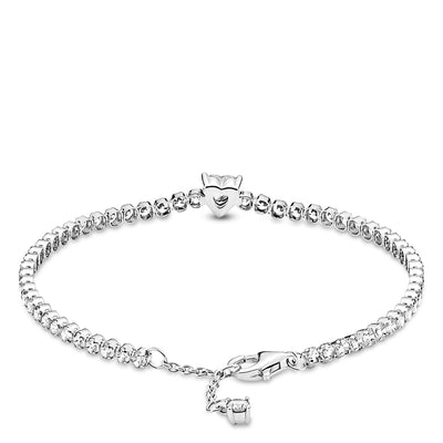 Pandora Sparkling Clear Heart Tennis Bracelet