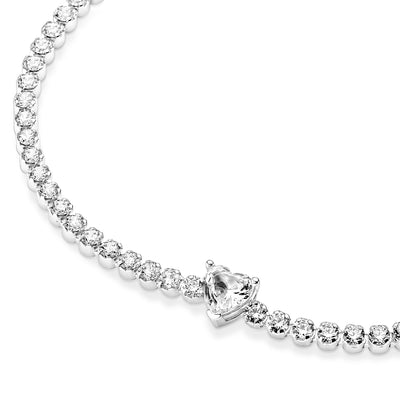 Pandora Sparkling Clear Heart Tennis Bracelet