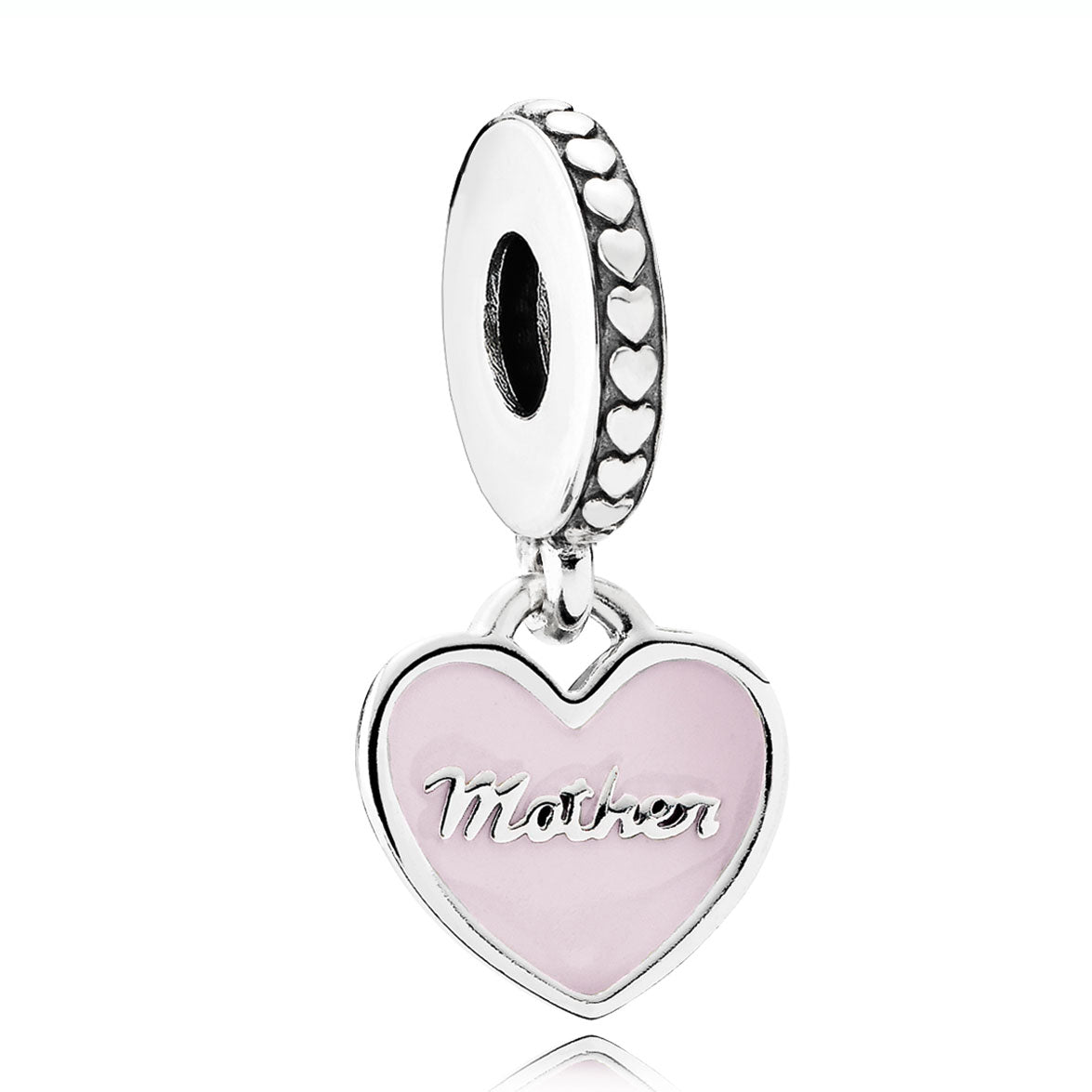 Pandora Mother & Daughter Hearts with Soft Pink Enamel & Clear CZ Dangle