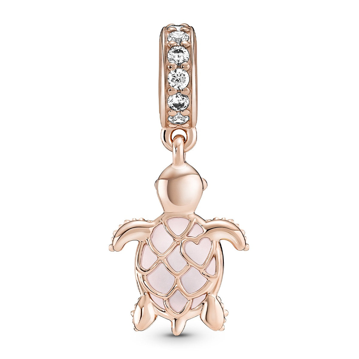 Pandora Pink Sea Turtle Murano Glass Dangle Charm