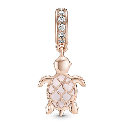 Pandora Pink Sea Turtle Murano Glass Dangle Charm