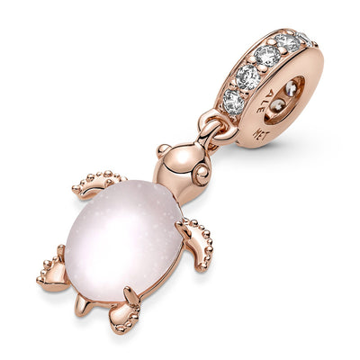 Pandora Pink Sea Turtle Murano Glass Dangle Charm