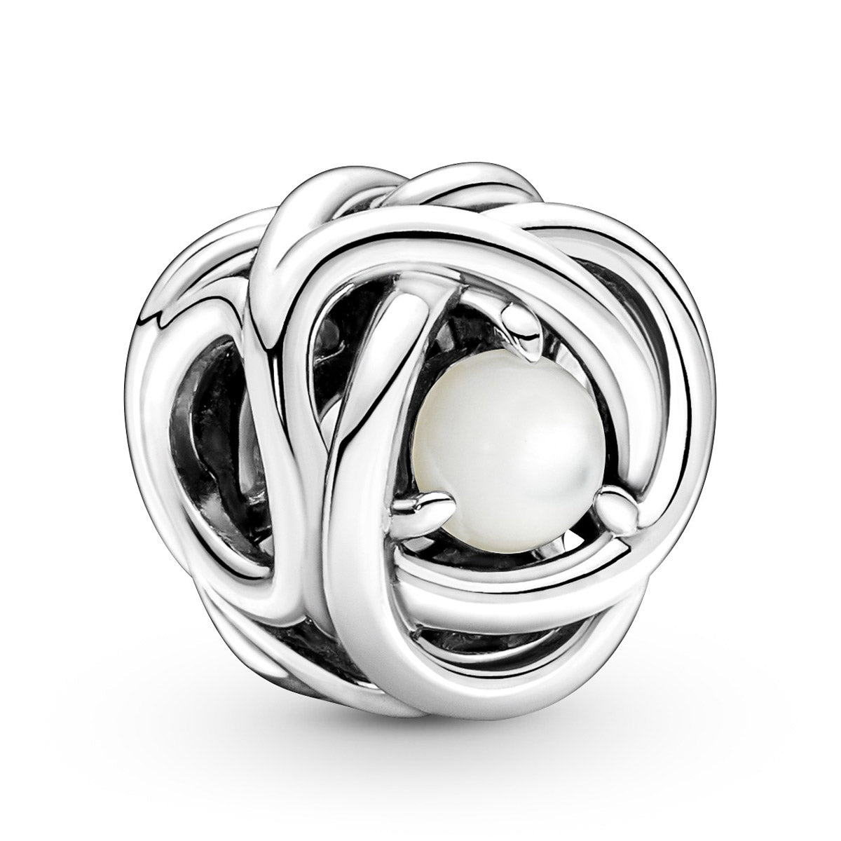 Pandora June - White Mother of Pearl Eternity Circle Charm