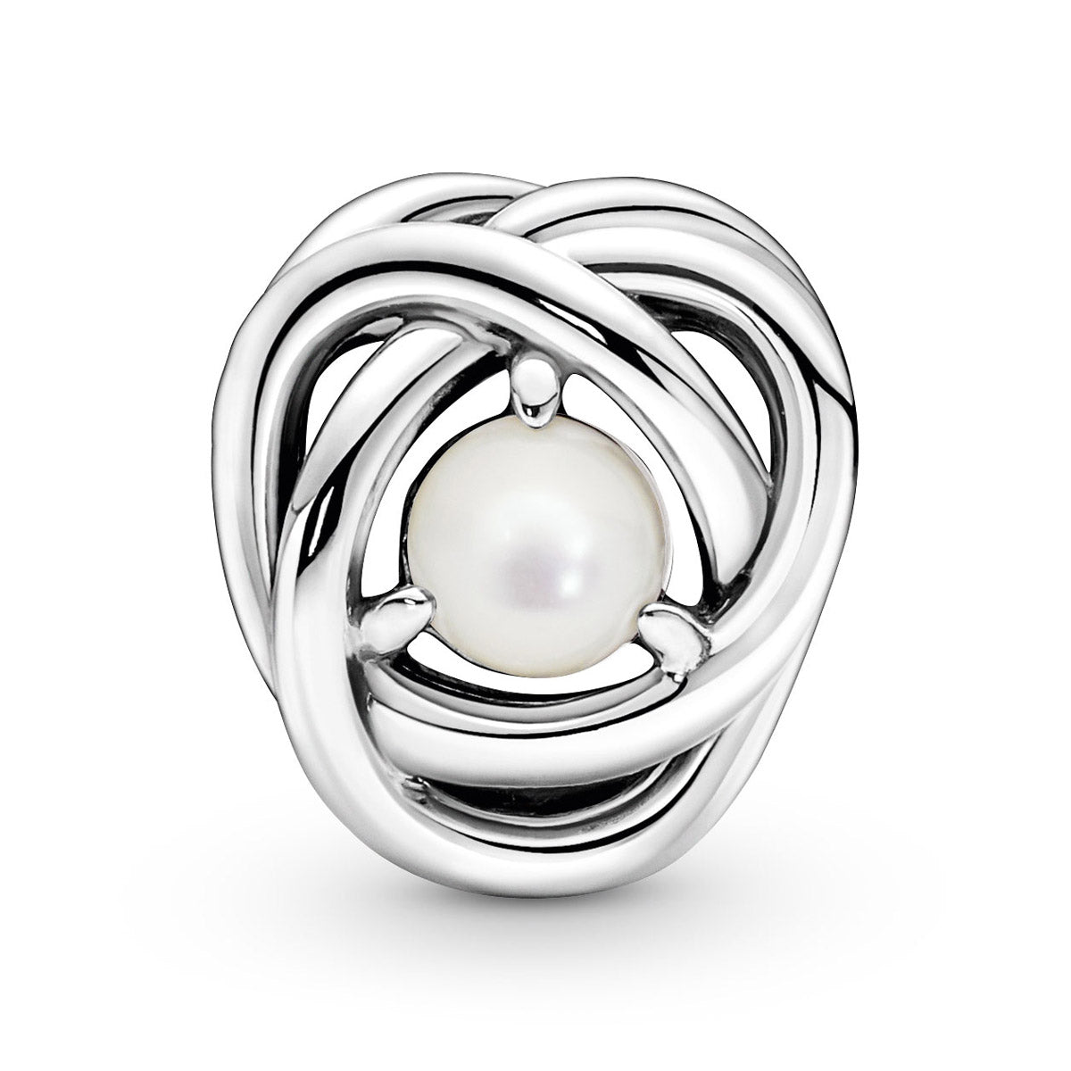 Pandora June - White Mother of Pearl Eternity Circle Charm