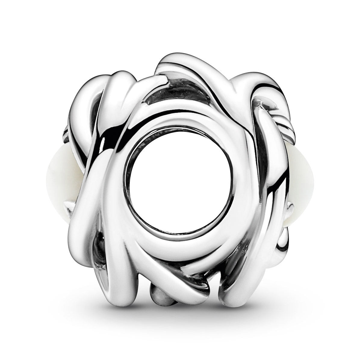 Pandora June - White Mother of Pearl Eternity Circle Charm