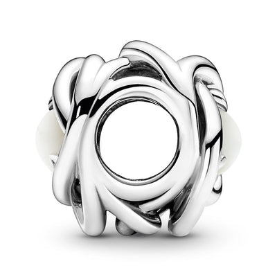 Pandora June - White Mother of Pearl Eternity Circle Charm
