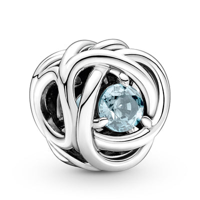 Pandora March - Sea Aqua Blue Eternity Circle Charm