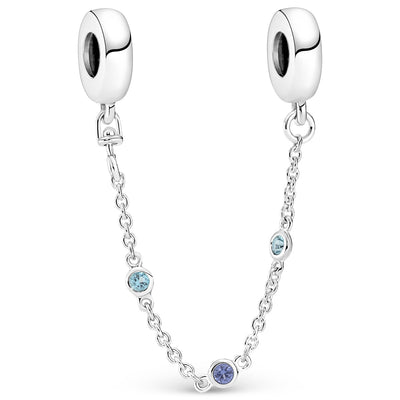 Pandora Triple Blue Stone Safety Chain