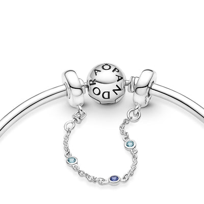 Pandora Triple Blue Stone Safety Chain