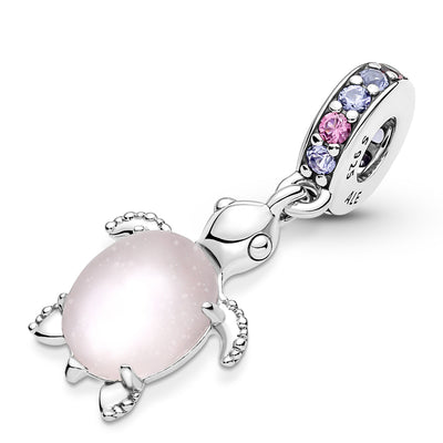 Pandora Pink Sea Turtle Murano Glass Dangle Charm