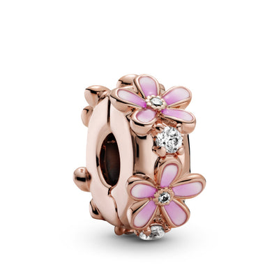 Pandora Pink Daisy Spacer Clip Charm