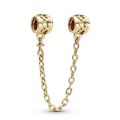 Pandora 14k Gold Band of Hearts Safety Chain