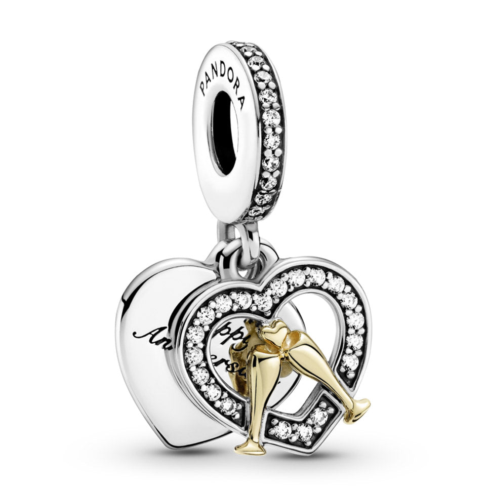 Pandora Two-tone Happy Anniversary Dangle Charm