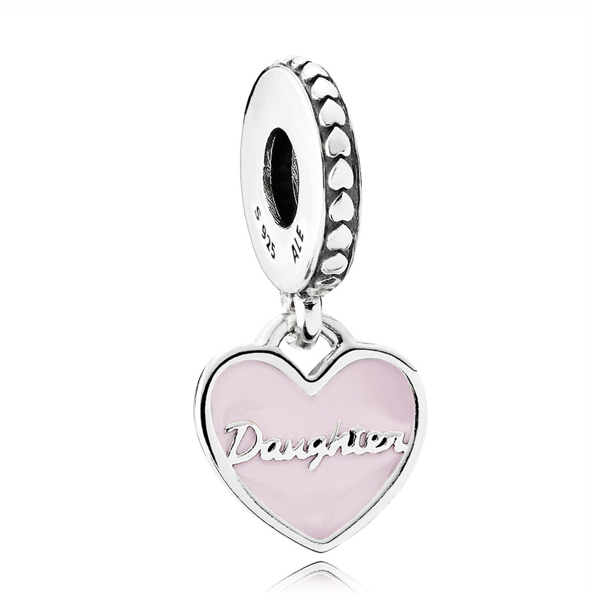 Pandora Mother & Daughter Hearts with Soft Pink Enamel & Clear CZ Dangle