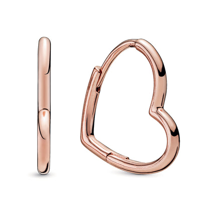 Pandora Asymmetrical Heart Hoop Earrings