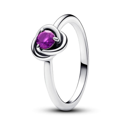 February Purple Eternity Circle Ring