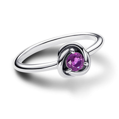February Purple Eternity Circle Ring
