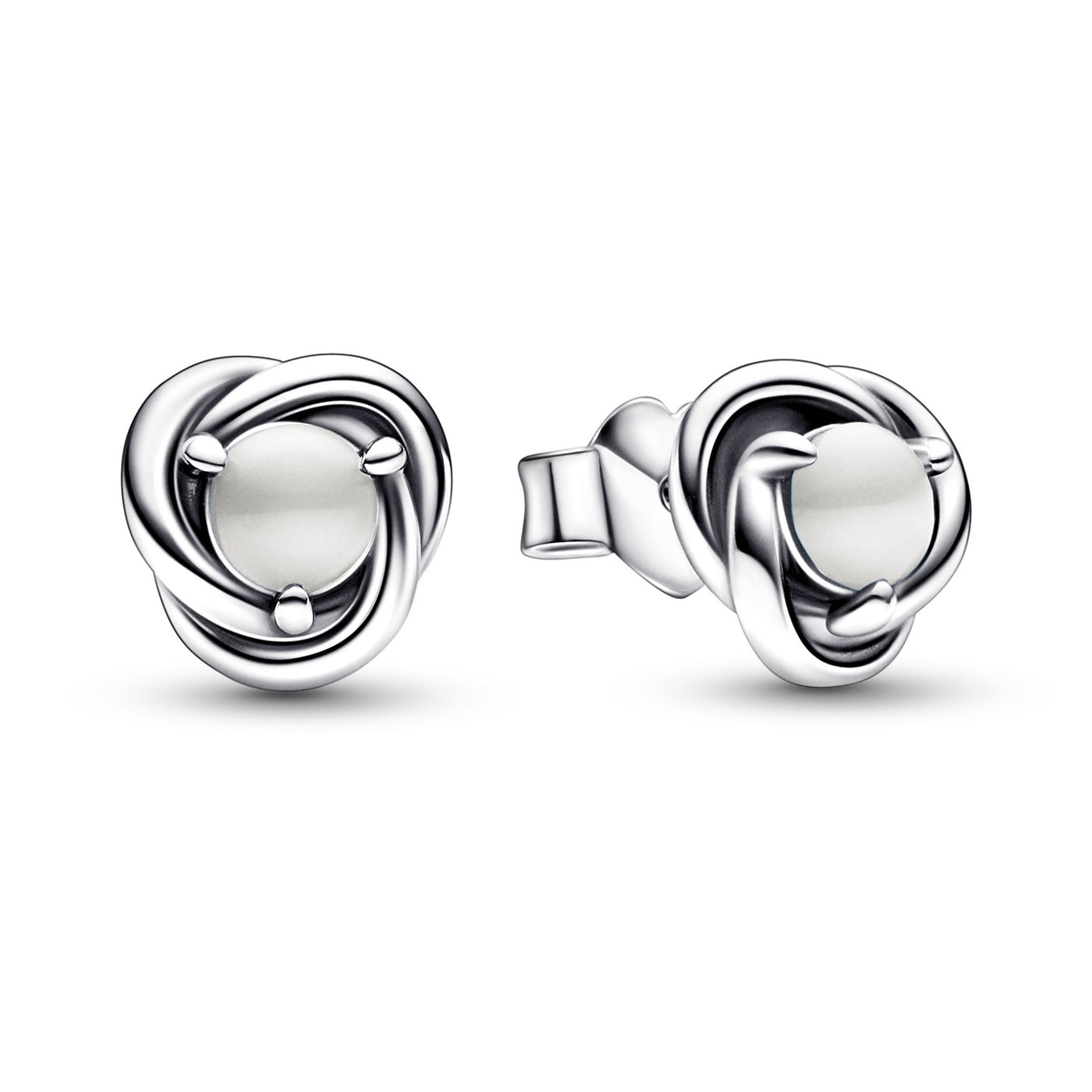 June White Eternity Circle Stud Earrings