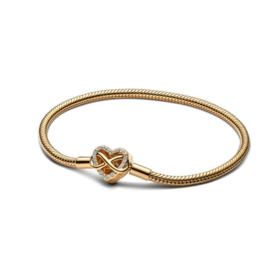 Pandora Sparkling Infinity Heart Clasp Snake Chain Bracelet