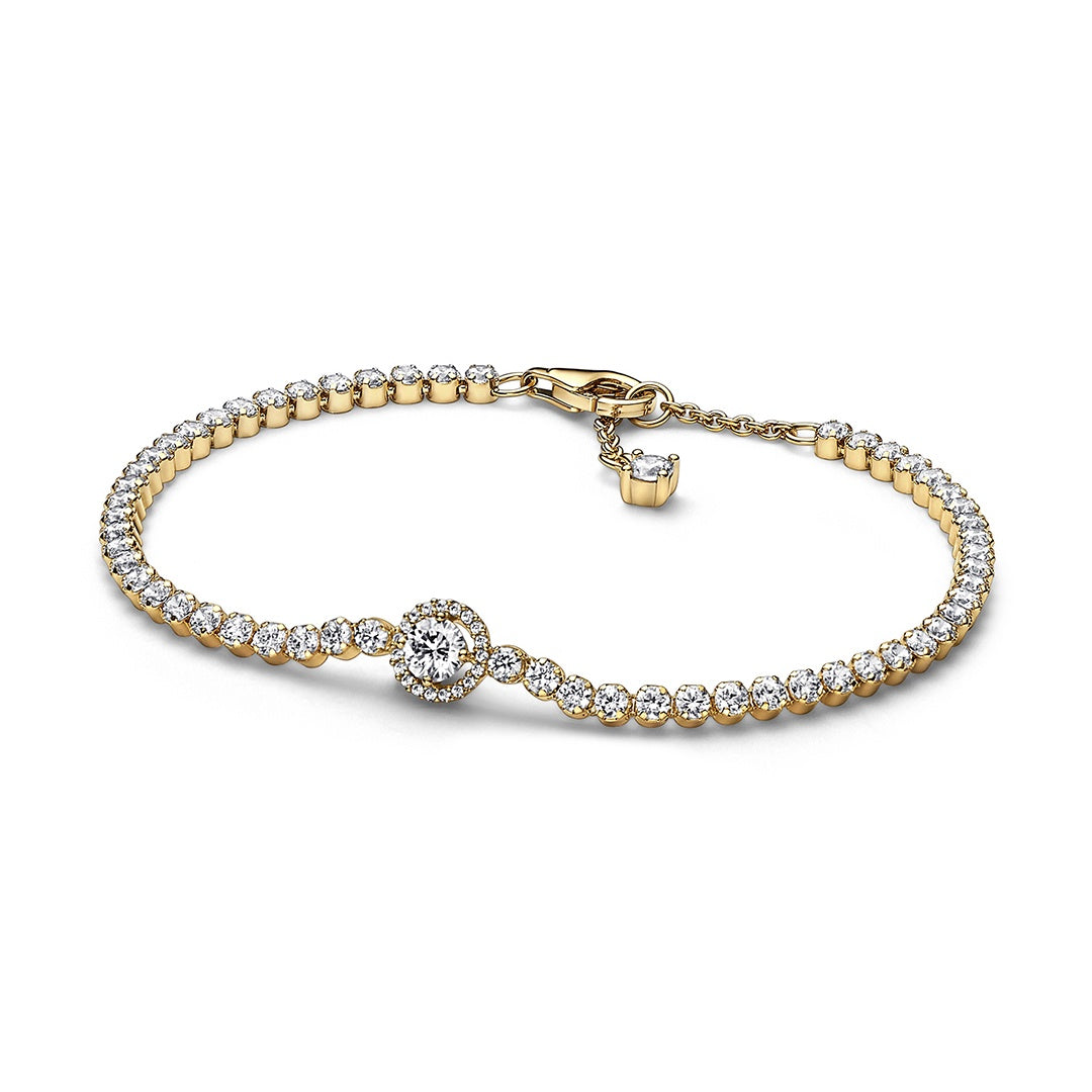 Sparkling Halo Tennis Bracelet