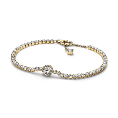 Sparkling Halo Tennis Bracelet