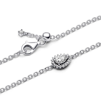 Sparkling Pear Halo Chain Bracelet