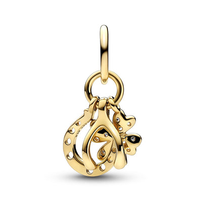 Pandora Lucky Clover, Wishbone & Horseshoe Dangle Charm