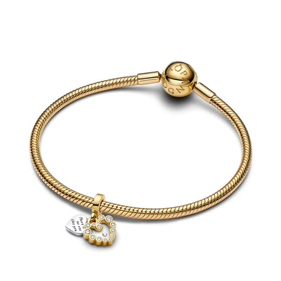 Pandora Sparkling Heart Double Dangle Charm