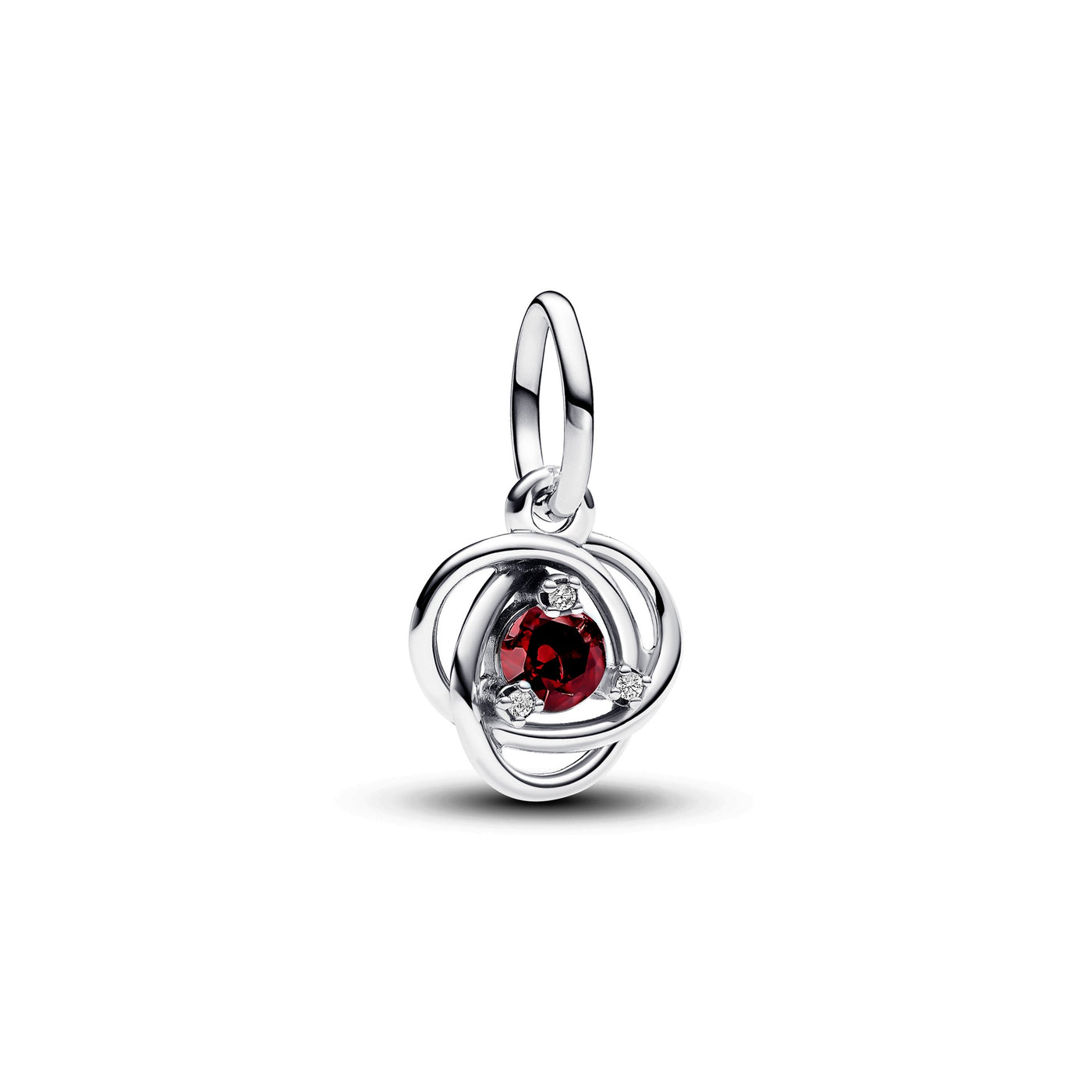 January - Red Eternity Circle Dangle Charm