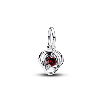January - Red Eternity Circle Dangle Charm