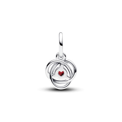 January - Red Eternity Circle Dangle Charm