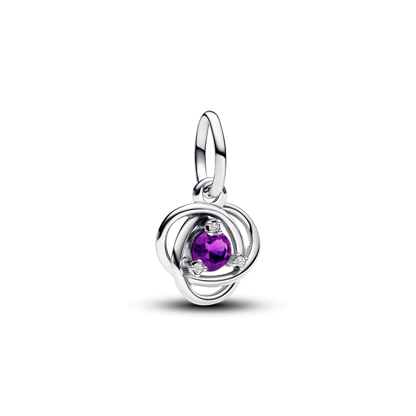 February - Purple Eternity Circle Dangle Charm