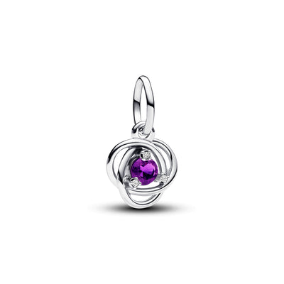 February - Purple Eternity Circle Dangle Charm