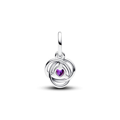 February - Purple Eternity Circle Dangle Charm