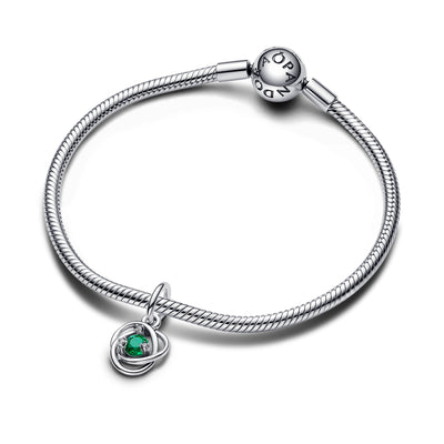 May - Green Eternity Circle Dangle Charm