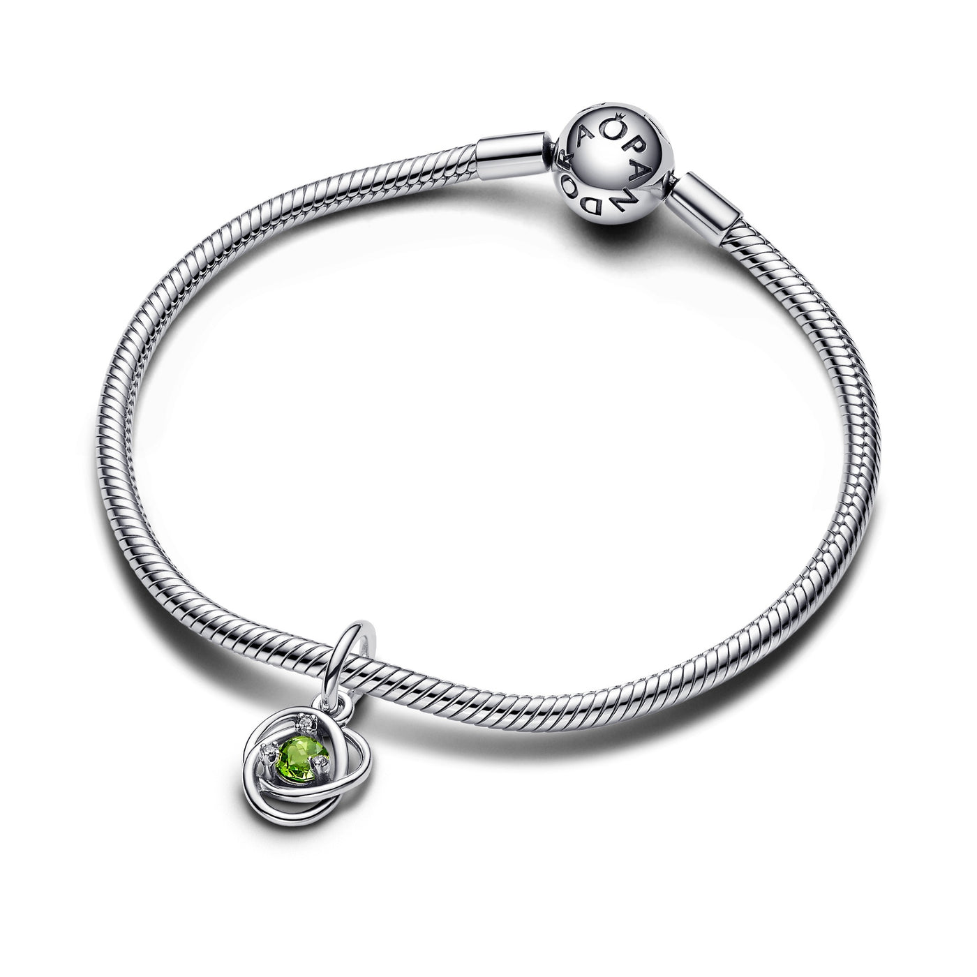 August - Spring Green Eternity Circle Dangle Charm