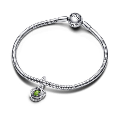 August - Spring Green Eternity Circle Dangle Charm