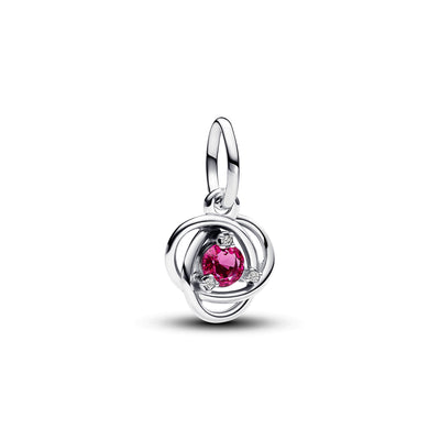 October - Pink Eternity Circle Dangle Charm