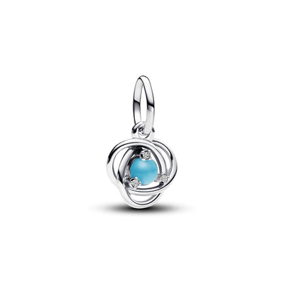 December - Turqoise Blue Eternity Circle Dangle Charm