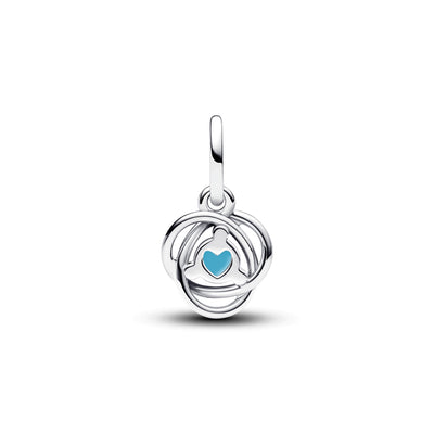 December - Turqoise Blue Eternity Circle Dangle Charm
