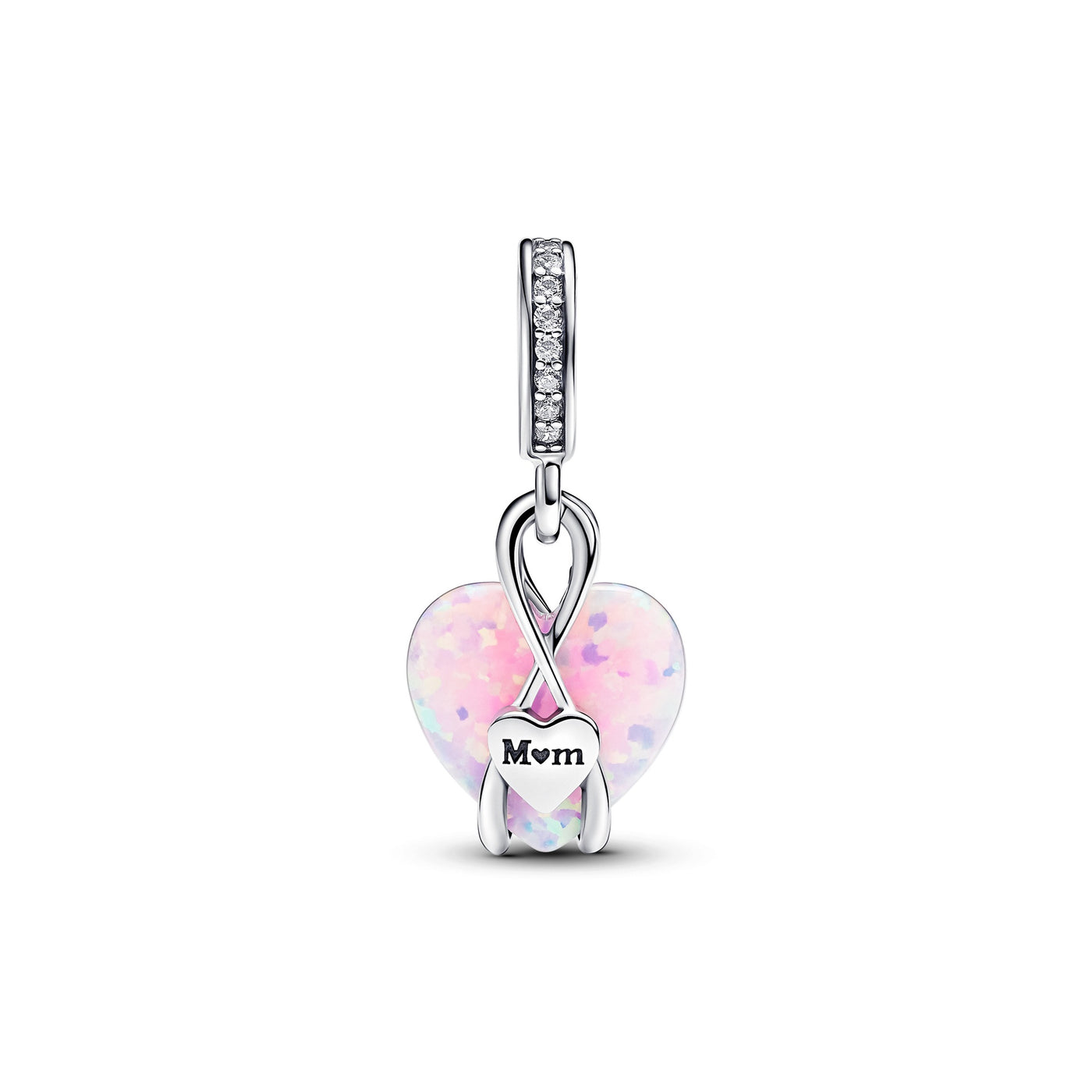 Pandora Mom Opalescent Heart Dangle Charm